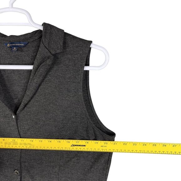 Brooks Brothers Womens 16 Sleeveless Gray Collared Buttoned Shirt Dress Business - Picture 8 of 12